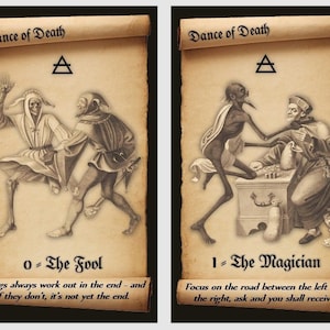 Totentanz Tarot Deck. Mittelalterliches Tarot Deck