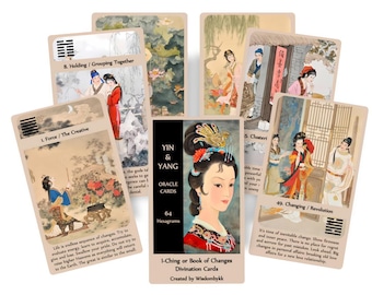 I Ching Oracle Cards: Yin Edition With Gold Foil Edges - Etsy
