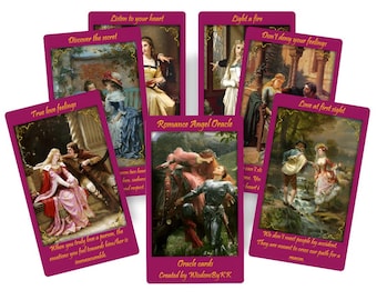 Baraja de oráculos Romance Angels. Cartas del oráculo del amor.