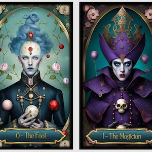 Baraja de Tarot Mundo Surrealista. Baraja de cartas misteriosas del tarot.