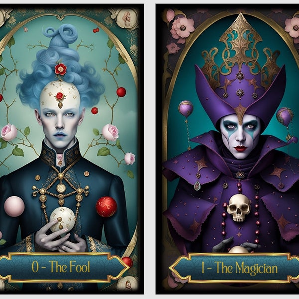 Baraja de Tarot del Mundo Surrealista. Baraja de cartas del tarot misterioso