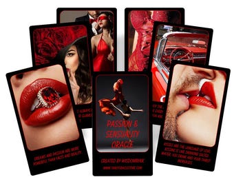 Passion and Sensuality oracle cards. Affirmation cards.