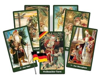 Christmas Tarot Deck with Guidance. Novelty Fortune Telling Cards. Vintage Christmas gift - GERMAN