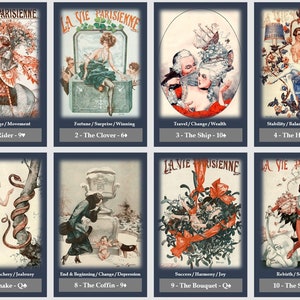 La Vie Parisienne Lenormand deck. Parisian Life Vintage cards