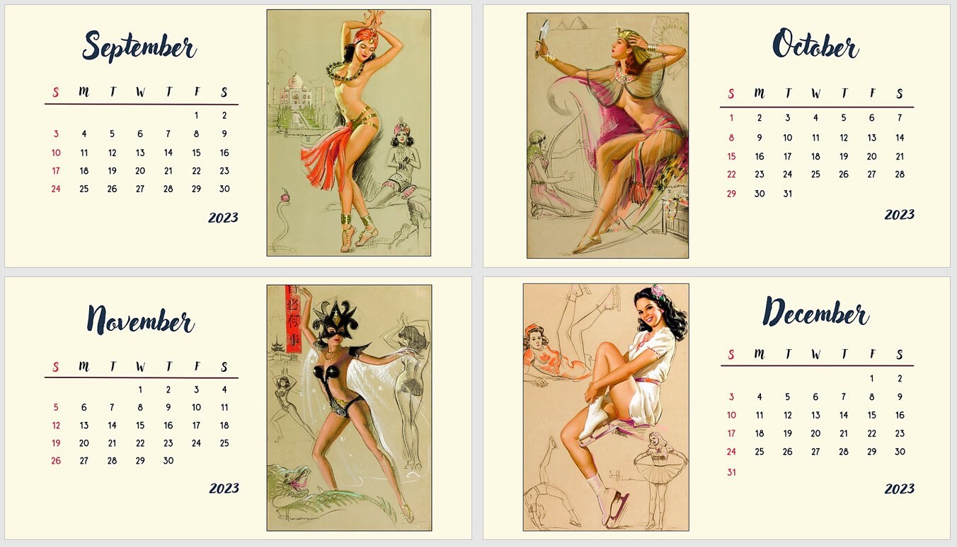 Calendario Pin Up 2023 Calendario De Pasi n Rom ntica Etsy Espa a