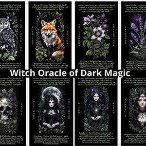 Oracolo della Strega della Magia Oscura. Carte dell'oracolo della Stregoneria e candela dell'incantesimo