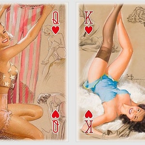 Carte da gioco Knute O. Munson. Carte da poker e bridge Pin Up