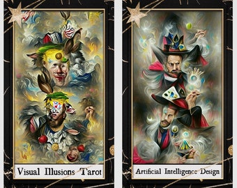 AI Visual Illusions Tarot deck. Artificial Intelligence tarot cards
