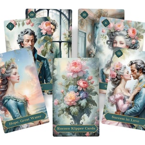 Rococo Art Kipper Oracle Cards Deck with Velvet Bag