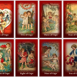 Valentine,s Day Tarot deck. Vintage tarot