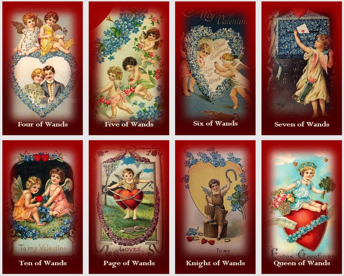Valentines Day Tarot Deck. Vintage Tarot Etsy