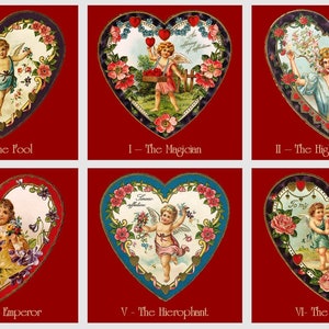 Jeu de tarot coeur. Tarot de la Saint-Valentin. millésime