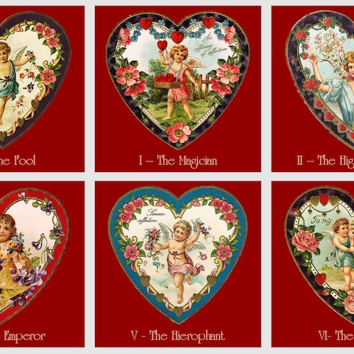 Heart Tarot Deck. Valentines Day Tarot. Vintage - Etsy