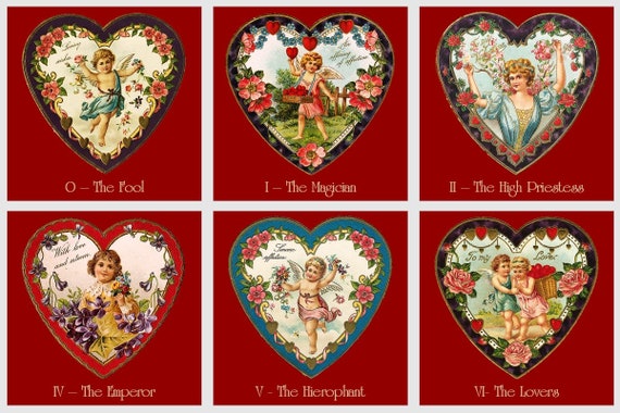 Heart Tarot Deck. Valentines Day Tarot. Vintage - Etsy