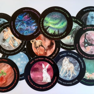 Magisches Mond Timing Orakel Deck. Mondvorhersagen Orakelkarten