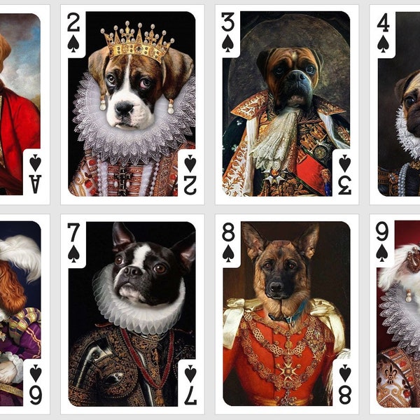 Royal Pets playing cards. Poker and Bridge cards