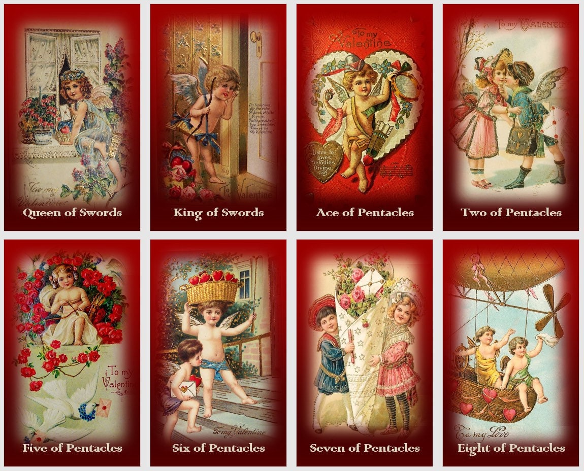 Valentines Day Tarot Deck. Vintage Tarot Etsy