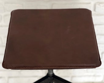 Handmade Genuine Leather Custom size  padded chair bench cushion pad Square  seat pad