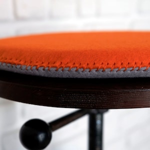 Handmade Custom size felt padded chair bench round cushion pad seat pad double color image 5