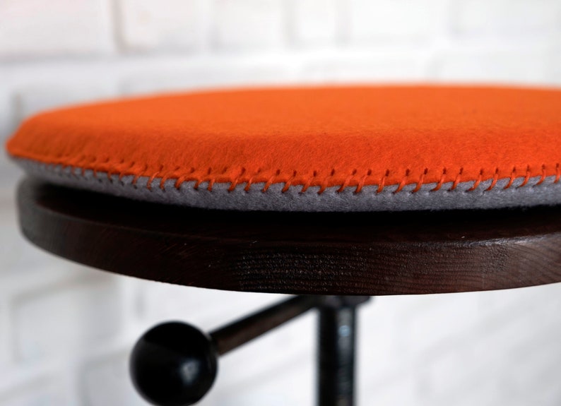 Handmade Custom size felt padded chair bench round cushion pad seat pad double color image 5