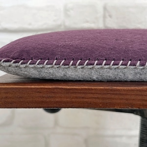 Handmade Custom size felt padded chair bench cushion pad Square seat pad Round Corner Double Color image 4