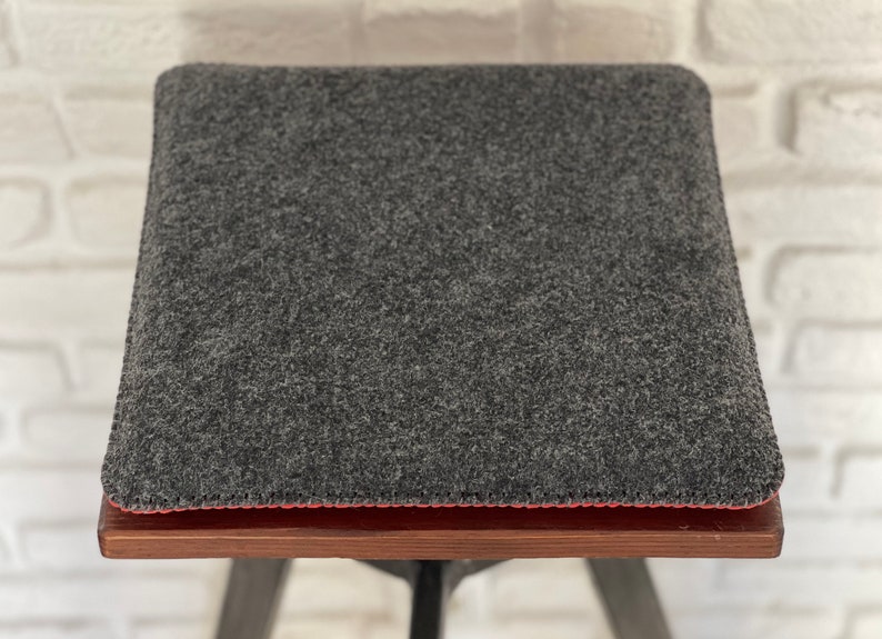 Handmade Custom size felt padded chair bench cushion pad Square seat pad Round Corner Double Color image 6