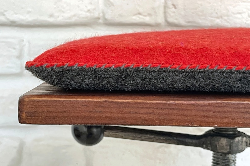 Handmade Custom size felt padded chair bench cushion pad Square seat pad Round Corner Double Color image 7