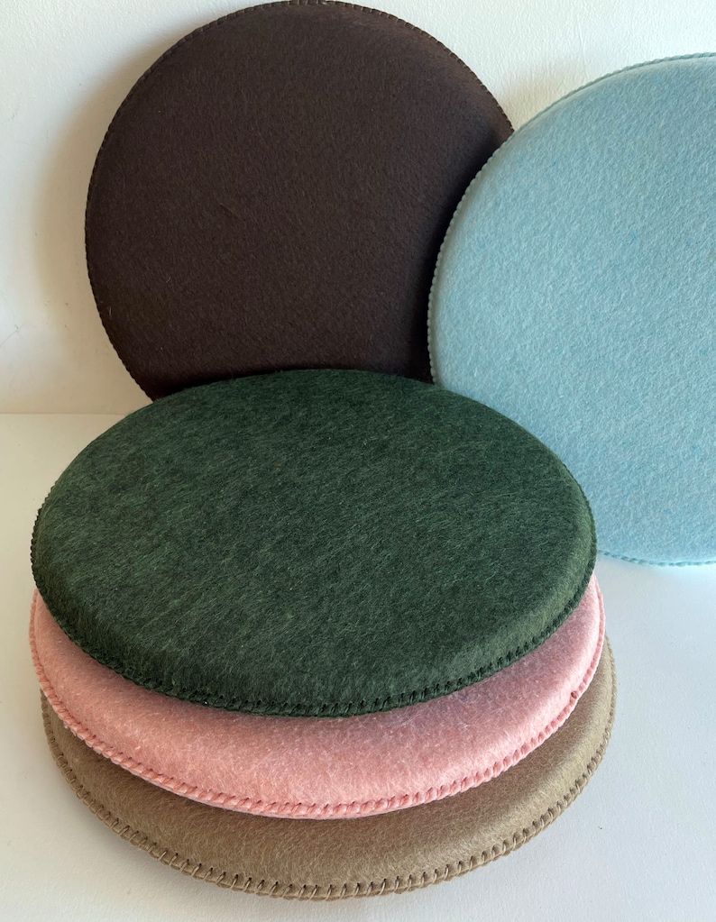 Handmade Custom size felt padded chair bench cushion pad round seat pad image 4