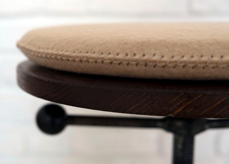 Handmade Custom size felt padded chair bench cushion pad round seat pad image 6