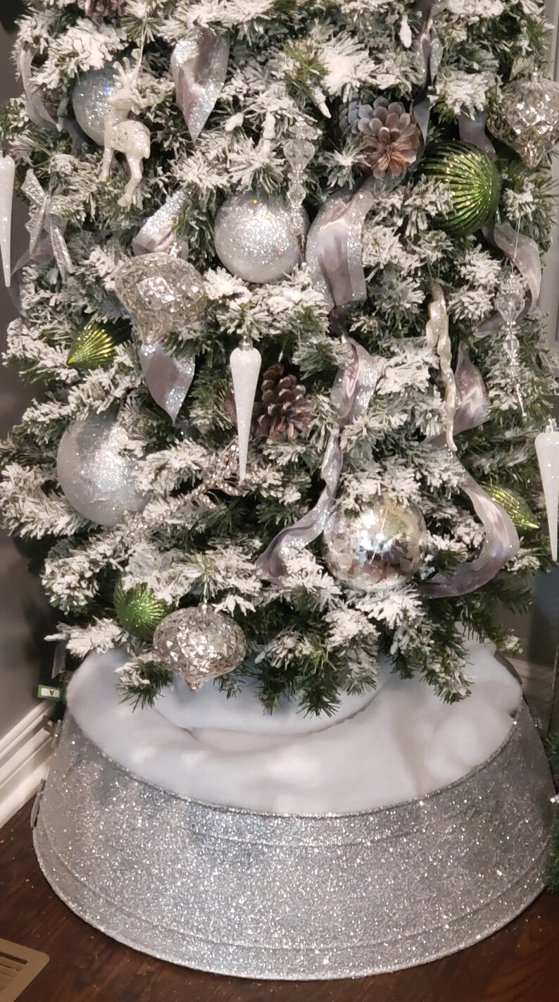 40 Glitter Metal Christmas Tree Collar Etsy