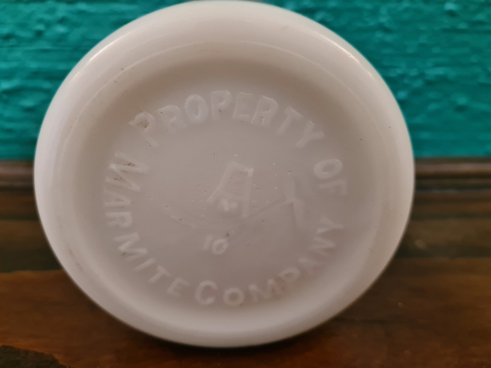 1940's Vegemite jar White opal glass with brass lid Etsy