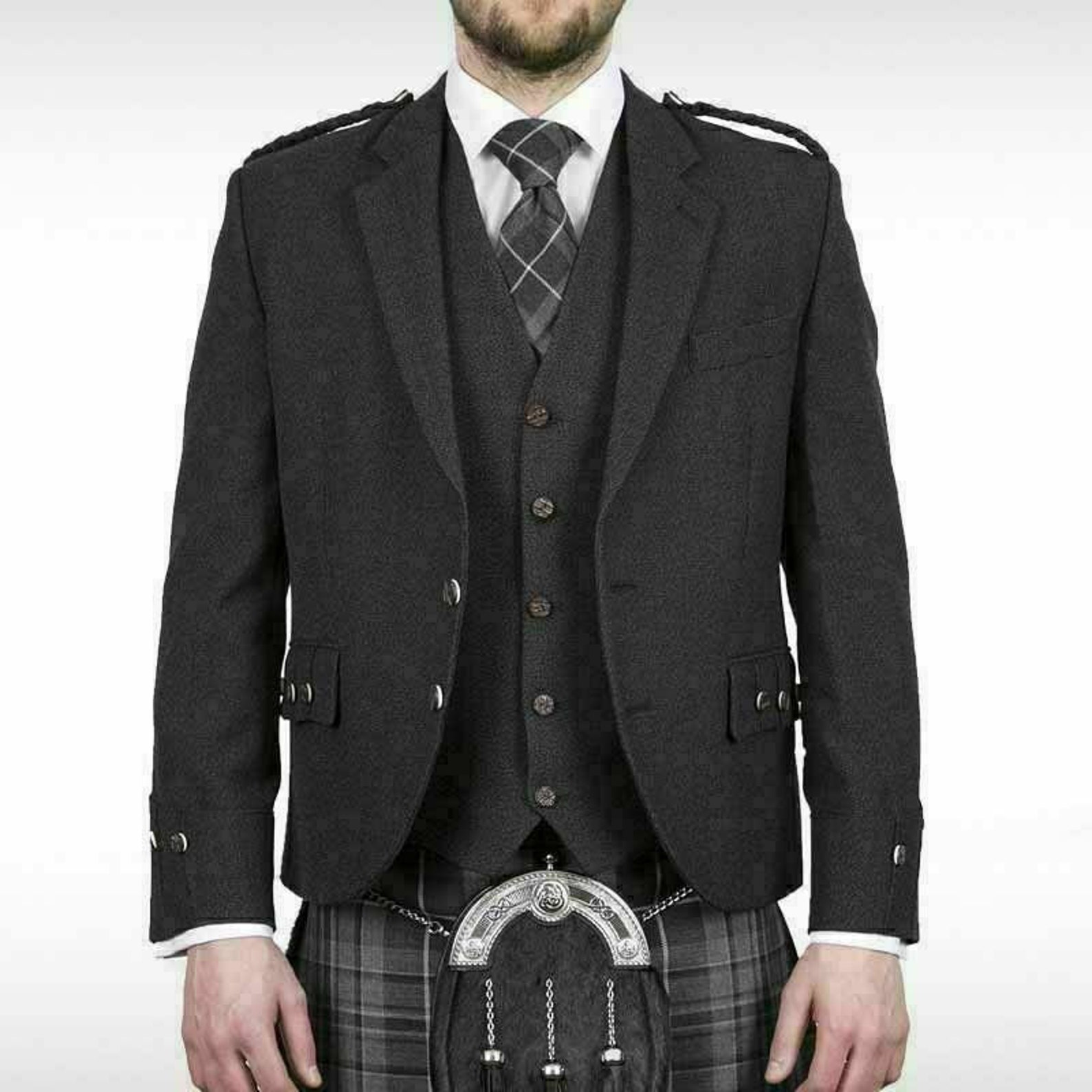 Men's Black Argyle Traditional Jacket and Waistcoat Mens Etsy