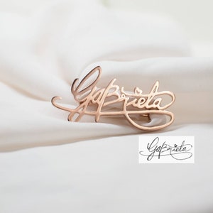 Handwriting Signature Brooch, Custom Name Brooch, Personalized Gift, Mothers Gift, Girlfriend Gift zdjęcie 2
