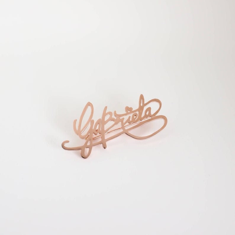 Handwriting Signature Brooch, Custom Name Brooch, Personalized Gift, Mothers Gift, Girlfriend Gift zdjęcie 4