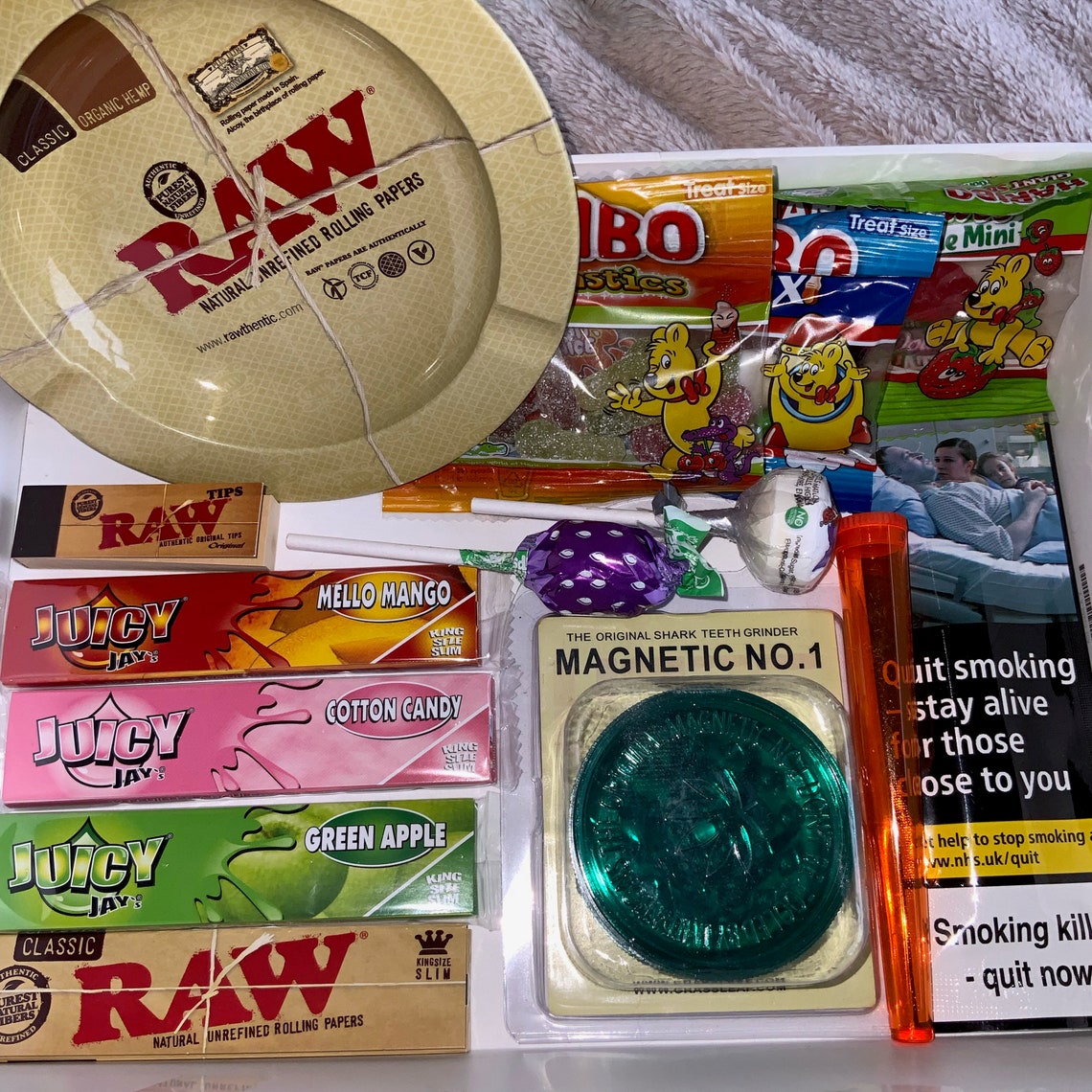 Stoner Kit with raw Ashtray Blunt wraps & Grinder Etsy