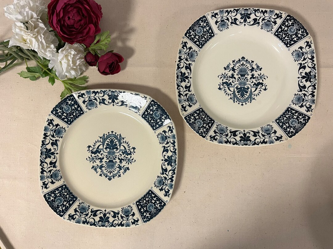 Old Flat Plates X2 in Iron Clay Model ibis From the French Factory of ...