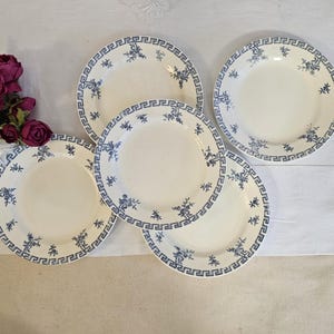 Antique dessert plates X5 in ironstone, &quot;Athens&quot; model, from the French manufacturer Clairfontaine