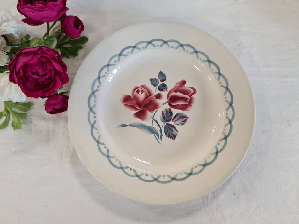 Plat de Service Rond Plat Ancien Modèle Cannes La Manufacture Française Digoin