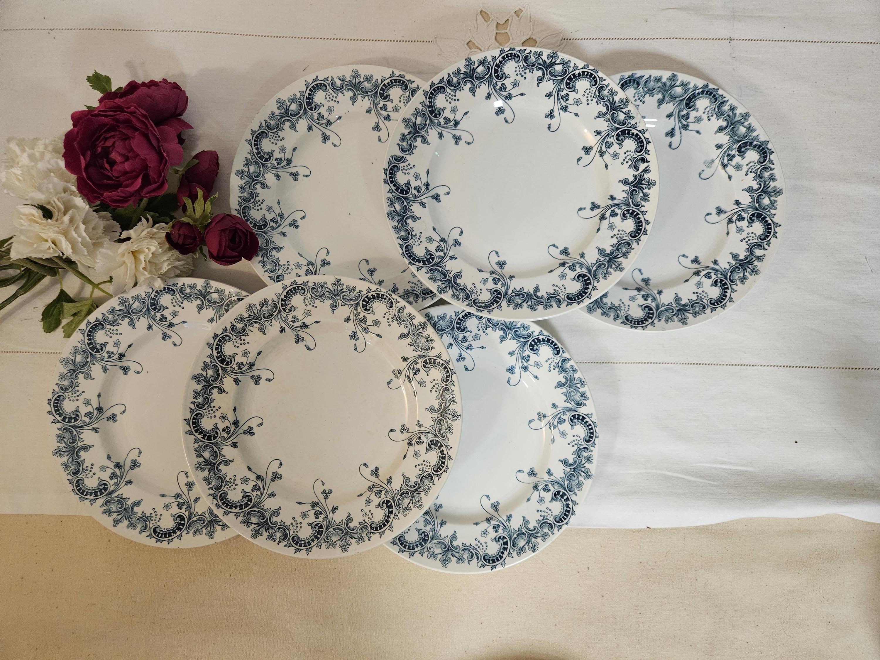 Saint Amand 大皿 BYZANTIN Antique Flat Plates X6 Ironstone Model 