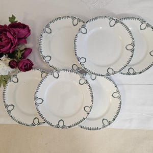 Antique dessert plates X6 in iron earth from the French factory of Saint Amand