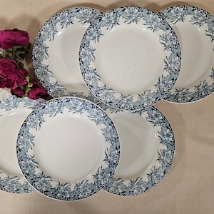 Antique flat plates X6 ironstone model &quot;Velléda&quot; from the French manufacturer Clairfontaine