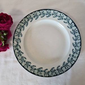 Antique round hollow serving dish, ironstone model &quot;Athens&quot; from the French manufacturer Badonviller