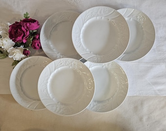 Antique flat plates X6 in iron earth from the French manufacturer of Saint Amand