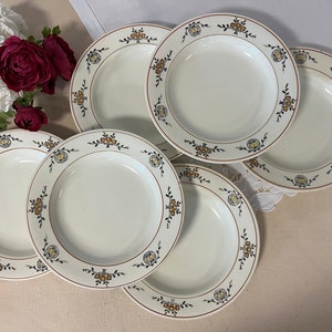 Antique X6 ironstone soup plates from the French Salins factory