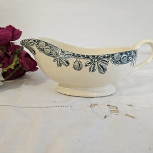 Antique iron clay sauceboat &quot;Savoie&quot; model from the French Salins factory