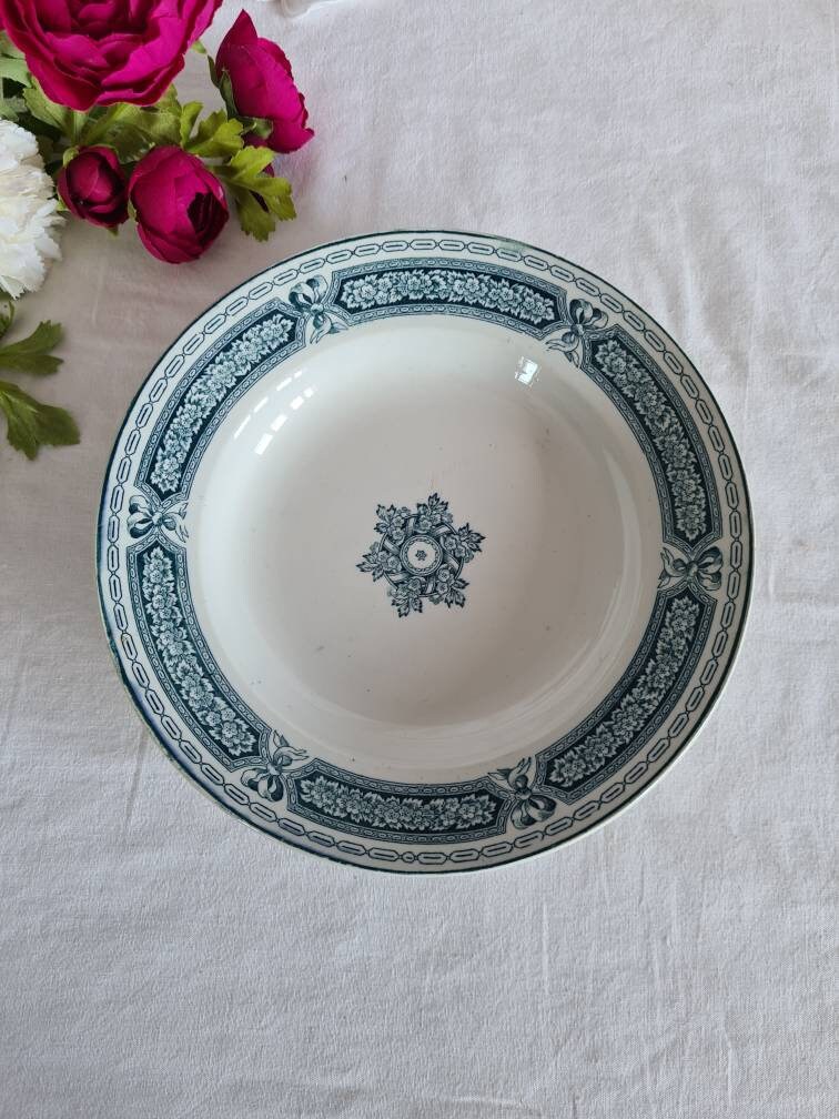 Assiettes Creuses Anciennes X1 en Terre de Fer Modèle Anglais La Manufacture Française Saint Amand