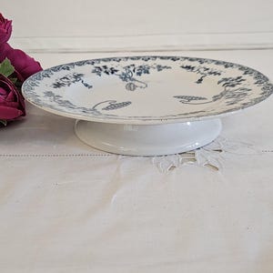Serving dish on pedestal bowl on old ironstone foot, &quot;Modern style&quot; model from the French manufacturer of Saint Amand