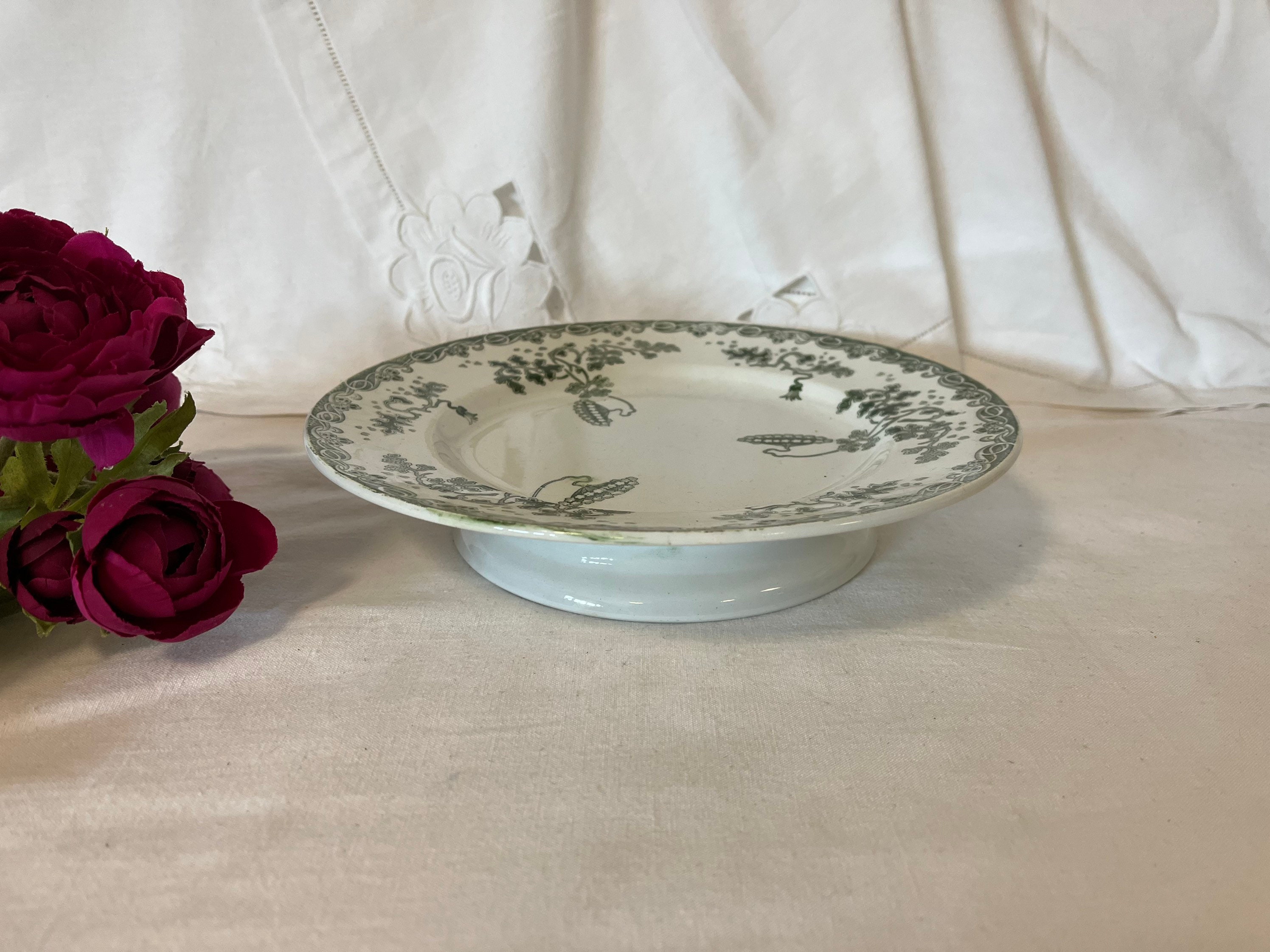 Plat Serviteur sur Piédouche Coupe Pied Ancienne Terre de Fer Modèle Modern Style La Manufacture Fra