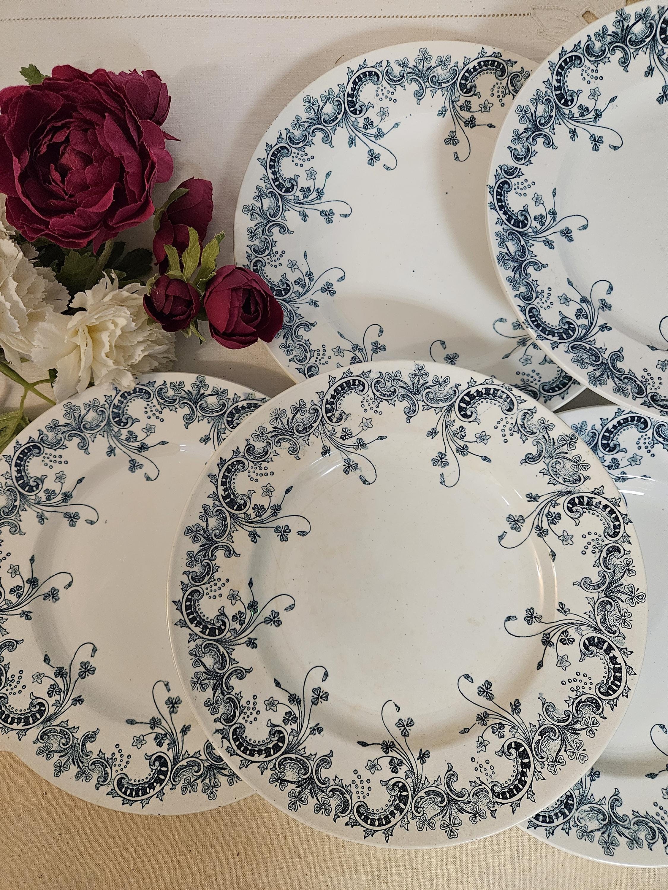 Saint Amand 大皿 BYZANTIN Antique Flat Plates X6 Ironstone Model 