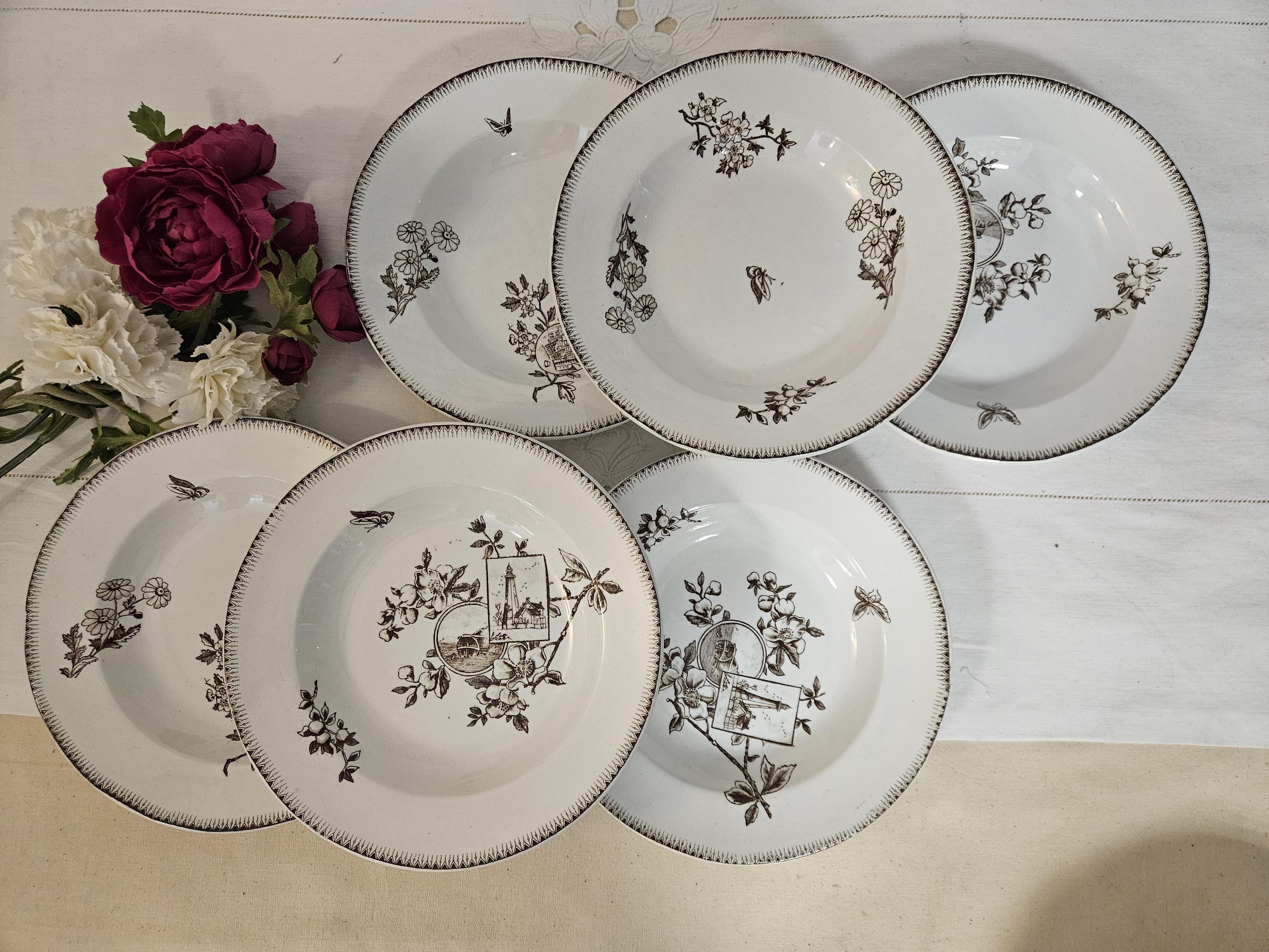 フランス製のアンティークのX6アイアンストーンスープ皿 - Etsy 日本